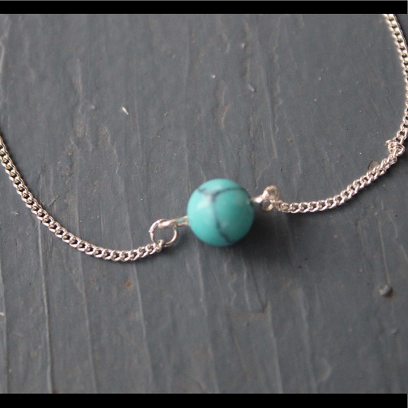 Blue Marble Bead Bracelet - Picture 2 of 2
